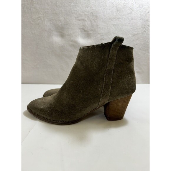 Madewell Ankle Boot Bootie Sz6 Joni Suede Chelsea Block Heel Greenish Italy Made - Picture 1 of 6